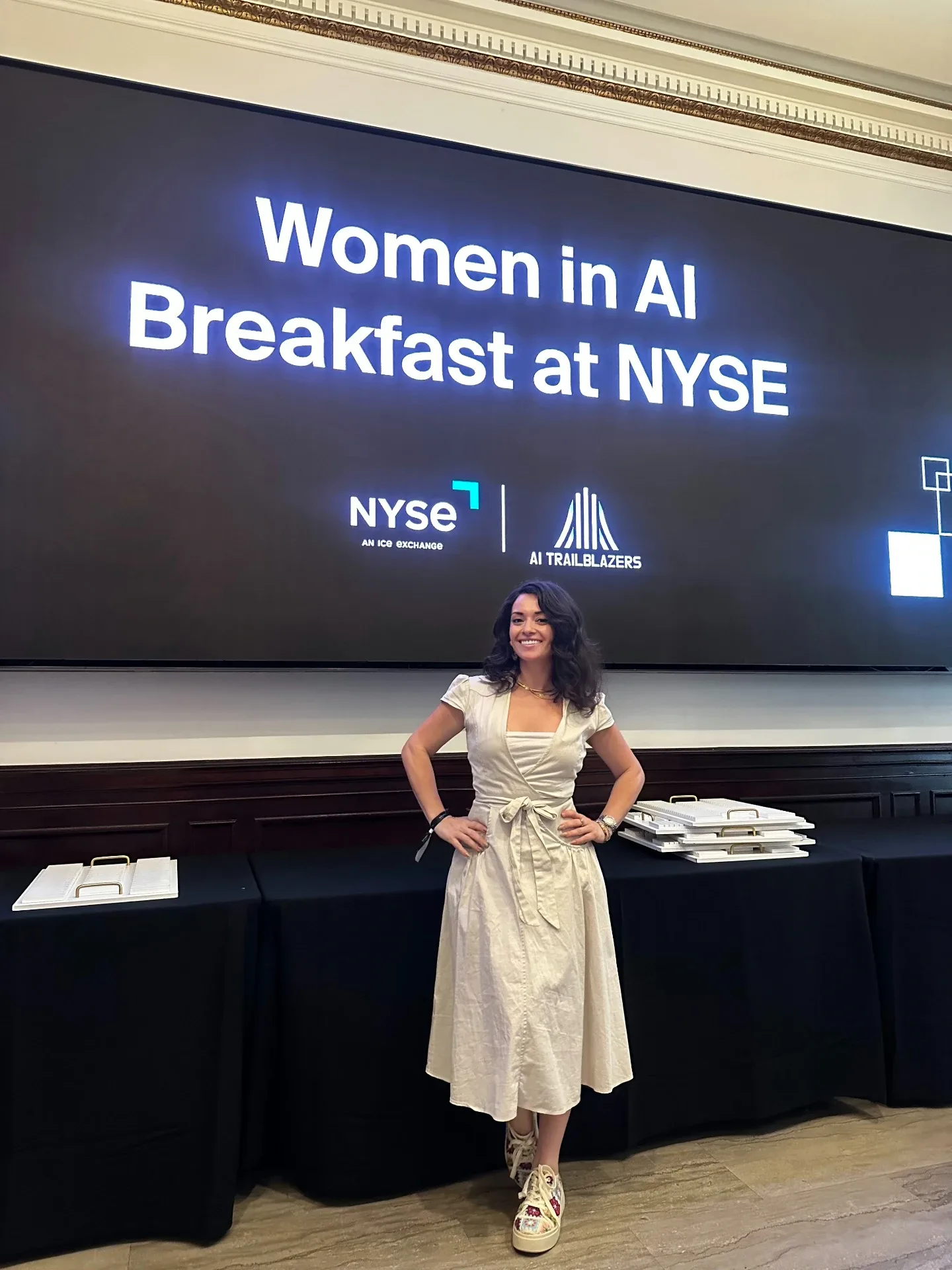 Natalyia at the Women in AI Breakfast at the New York Stock Exchange