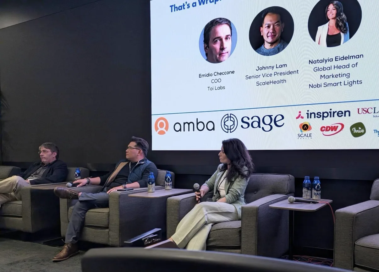 Panel wrap slide showing Natalyia alongside fellow speakers